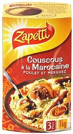 Couscous  la marocaine, poulet et merguez Zapetti