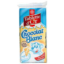 Chocolat blanc, tablette d'or Leclerc marque repÃ¨re