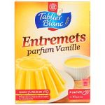 Flan entremets parfum vanille, tablier blanc Lecler...