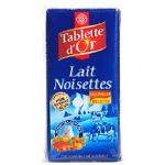 Chocolat lait noisettes, tablette d'or Leclerc marq...