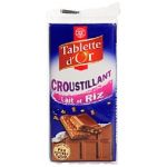 Chocolat lait riz, tablette d'or Leclerc marque rep...