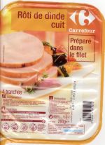 Rti de dinde cuit 4 tranches (200g) Carrefour