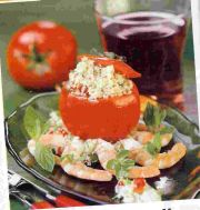 Tourteau et crevettes en salade faon taboul